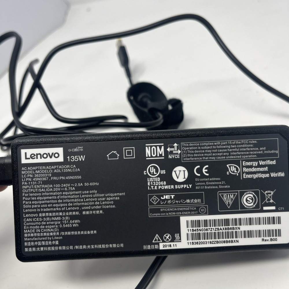 Lenovo AC Adapter 20V 6.75A 135W Genuine Laptop ADL135NLC2A